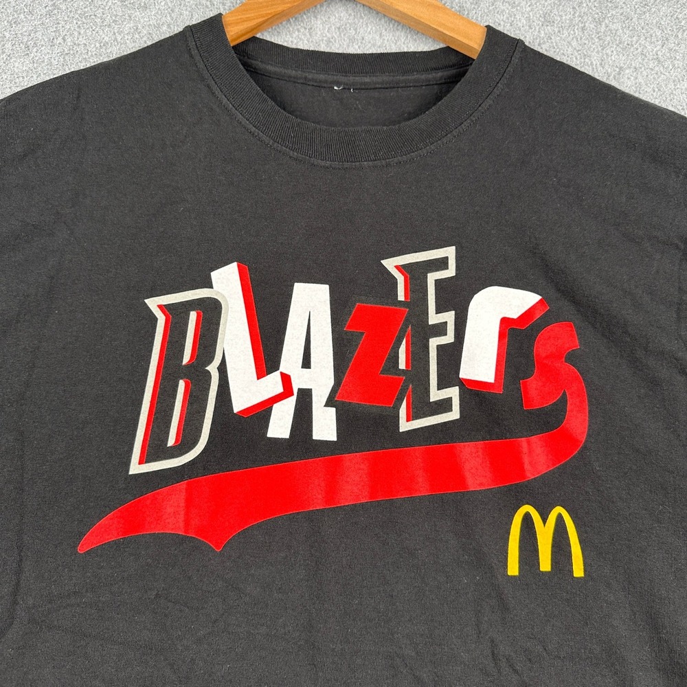 Portland Trail Blazers T-Shirt Mens L Black NBA Basketball McDonald's Unbranded
